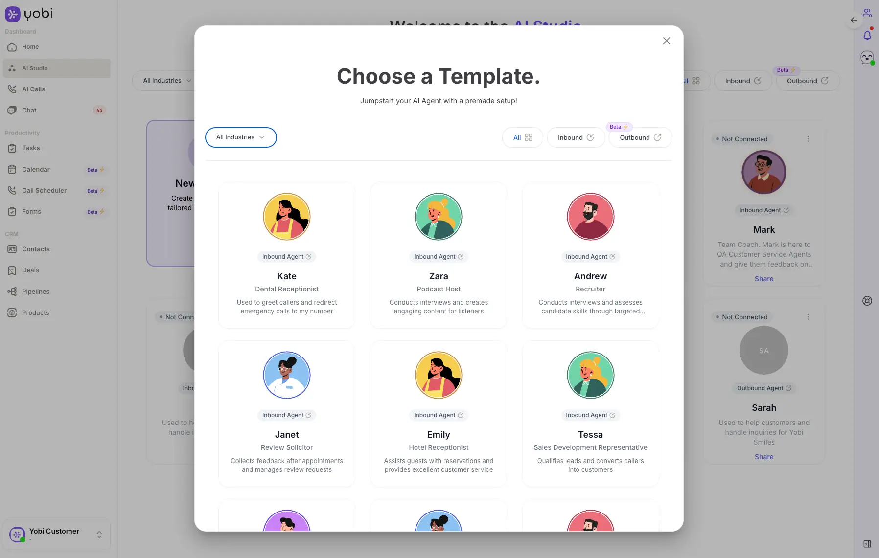 AI Agent Template Selection